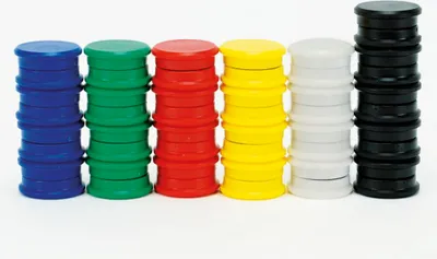 Produktbild von TimeTEX Set Haft-Magnete farbsortiert, 24 mm ø, 50-tlg.