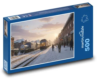 Obrázok produktu pre Puzzle 500 Vlaky na zasneženom nádraží - martinpuzzle