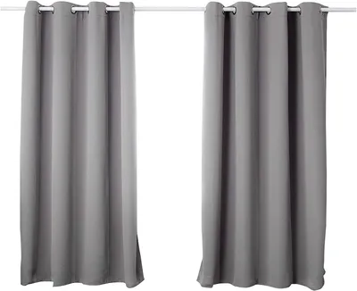 Image de Rideaux occultants thermiques à œillets | Gris foncé | 117 x 138 cm