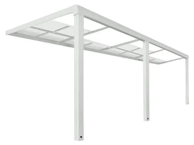 Produktbild von HOME DELUXE - Terrassenüberdachung SOLIS DELUXE - Weiß, 579 x 295 x 233 / 272 cm - inkl. Schiebedachfunktion - inkl. Hohlkammerplatten, Montagematererial I Pergola Überdachung Terrassendach