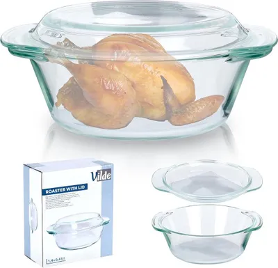 Obrázek produktu pro Zapékací mísa Vilde Zapékací mísa Skleněná zapékací mísa Ohnivzdorná žáruvzdorná 1,4L+430 ml