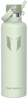 Produktbild von Trinkflasche Edelstahl Thermobecher 1000 ml Smaragd FlipFlow mit Strohhalm BPA-Frei