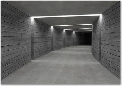 Produktbild von Tulup® Glas-Bild - 100 x 70 - Wandbild aus Glas - Wandkunst - Wandbild hinter gehärtetem Sicherheitsglas - Sehenswürdigkeiten & Architektur - Beton Tunnel - Grau
