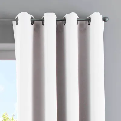 Zdjęcie produktu dla Zasłony nieprzezroczyste „NewYork” białe wys. x szer. 245 x 140 cm, zestaw 2 szt. Zasłony termiczne Zasłony zaciemniające Blackout Oczka Dźwiękochłonne Ochrona przed promieniowaniem UV Uchwyty do zasłon, 201920600-2