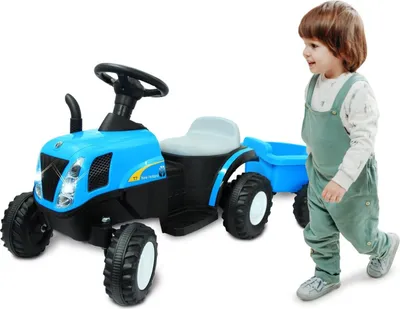 Immagine prodotto di Trattore New Holland con rimorchio blu 6V