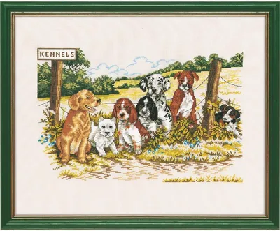 Immagine prodotto di Eva Rosenstand, set per punto croce "Kennels", schema contato, 40x50cm