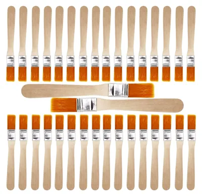 Produktbild von Flacher Pinsel mit Holzgriff und Nylonborsten, Pinsel-Set für verschiedene Farben