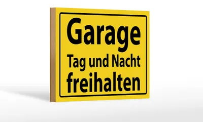 Produktbild von Holzschild Hinweis 18x12cm Garage Tag und Nacht freihalten