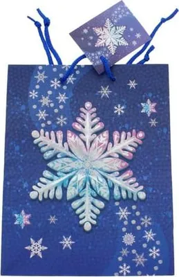 Produktbild von Geschenktasche - Schneeflocke - Maße ca. 17,8 x 9,8 x 22,9 cm