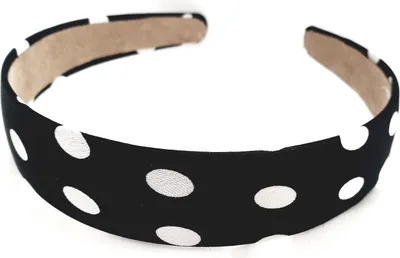 Produktbild von Haarreifen Breit 3cm Gepunktet Haarreif Satin Haarschmuck Haarspange Turban 0711 Dunkelblau