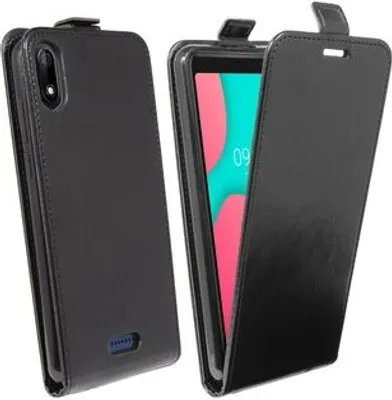 Immagine prodotto di cofi1453® Custodia flip compatibile con WIKO Y60 Custodia per telefono cellulare Copertura protettiva pieghevole verticale Flip Cover Nero