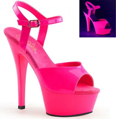 Produktbild von KISS-209UV Damen Sandale von Pleaser, Neon Hotpink EU 38, US 8