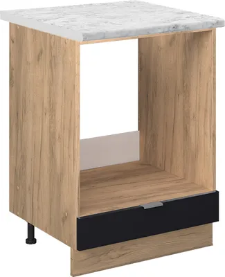 Produktbild von Herdumbauschrank Vicco Fame-Line Schwarz gestreift 60 cm , AP Marmor, Model 50807
