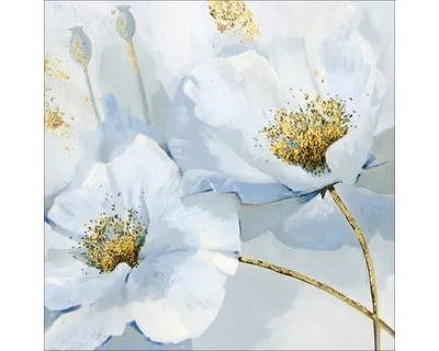 Produktbild von Glasbild Pastel Flowers I 30x30 cm