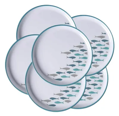 Zdjęcie produktu dla Talerz deserowy Talerz śniadaniowy, melamina, płaski mały, 21 cm, Coastal - Zestaw 6 szt