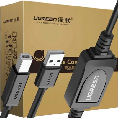 Image de Câble imprimante Ugreen Us122 Usb-B Usb-A 2.0 10M - Noir