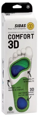 Obrázek produktu pro Sidas COMFORT 3D, Uni, Dospělý, Komfortní stélka, Modrá, Zelená, XXL, Pěna