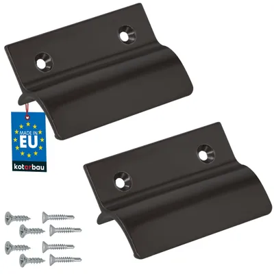 Immagine prodotto di KOTARBAU® 2 Pezzi Maniglia Esterna per Porta del Balcone 65 x 45 mm in Alluminio Maniglia Porta Finestra con Ponte Avvitabile Marrone