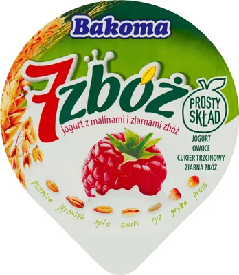 Zdjęcie produktu dla Jogurt 7 Zbóż Malina Bakoma 300 g