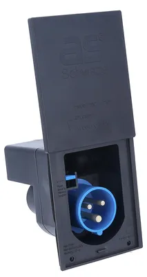 Produktbild von as-Schwabe Camping CEE-Einspeisungsstecker Schiebedeckel 230V 16A 3-polig IP44 Schwarz
