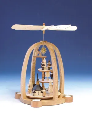 Obrázok produktu pre Stolová pyramída Pyramída Vianočné figúrky prírodné Výška 41 cm NOVINKA