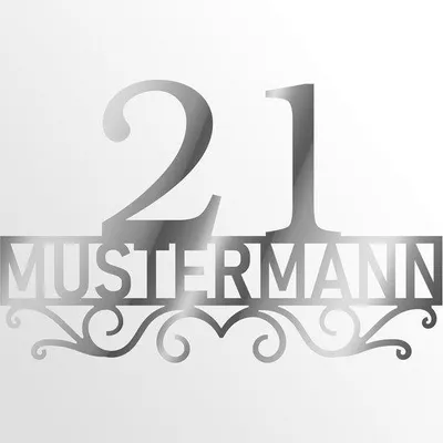 Produktbild von Hausnummernschild Aluminium personalisiert - Hausdekoration - Maßanfertigung - 100 cm - Edel