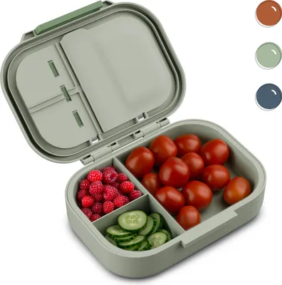 Produktbild von Schmatzfatz Lunchbox, Unterteilte Brotdose für Erwachsene & Kinder, Lunchbox mit Fächern, Bento-Box für Schule & Kita, BPA-Freie Schuldose Auslaufsicher & Spülmaschinenfest, Jausenbox Unterteilt