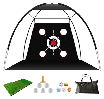 Image de Filet d'entraînement de golf multifonctionnel avec tapis de boxe et balles