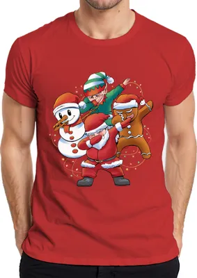 Produktbild von Dabbing Schneemann Elf Santa - Weihnachten Weihnachtsgeschenk Christmas Herren T-Shirt, Rot, S