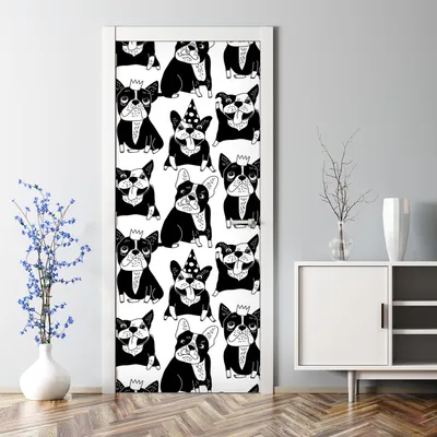 Produktbild von Dekorative Türtapete selbstklebend Aufkleber Klebefolie Tropische Pastell Abstraktion 70 x 200 cm