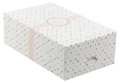 Obrázek produktu pro KAPAK – krabička na sušenky, 10 kusů, bílá s puntíky, 21 x 12,5 x 7 cm, na pečivo