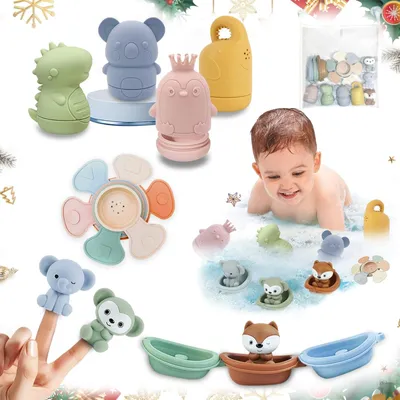 Image de Jouet de bain bébé - Jeu de bain - 16 pièces - Animaux qui giclent
