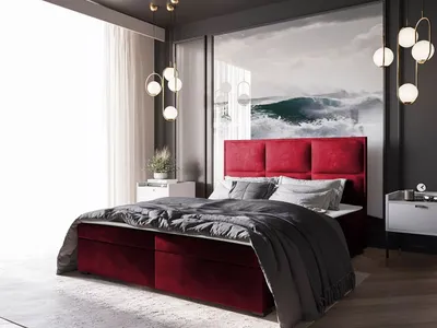 Obrázek produktu pro Kontinentální postel 180x200 MAHERA - červená
