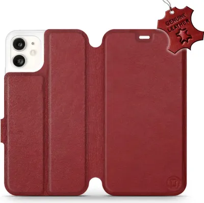 Produktbild von Echtleder Handyhülle für iPhone 11, Mobiwear Leather, Dunkelrot