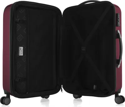 Image de Alex - Grande valise rigide pour bagages enregistrés avec extension Trolley Valise à roulettes Check-In Valise de voyage XL 75 cm, 119 L, 4 roulettes, brillant,Bourgogne