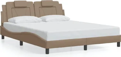 Image de vidaXL Cadre de lit "Viana" sans matelas Cappuccino-Brun 160x200 cm Similicuir