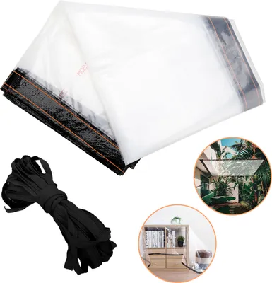 Produktbild von Yakimz Transparente Plane wasserdicht,  Verschiedene Größen, Abdeckplane mit Ösen für den Garten, frostsicher, regenfest, PE - 200 × 200 cm