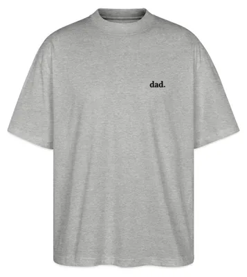 Produktbild von Spreadshirt Dad Schriftzug Stickerei Oversize Uni T-Shirt, M, Grau meliert