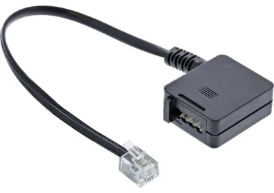 Produktbild von InLine TAE Adapterkabel, RJ11 Stecker auf TAE-F Buchse, 0,2m, 0,2 m, Stecker, Buchse, Schwarz, 13 g, 100 mm