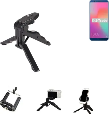 Produktbild von K-S-Trade Stativ Tisch-Ständer Dreibein Handy-Stativ Ständer kompatibel mit Huawei Honor View 10 Mini-Stativ Smartphone Tripod Handy-Stativ aus