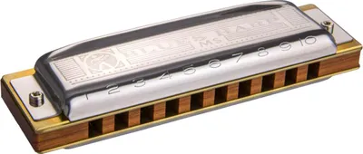 Produktbild von Hohner Blues Harp, Diatonische Harmonika, Braun, Edelstahl, Holz, 105 mm