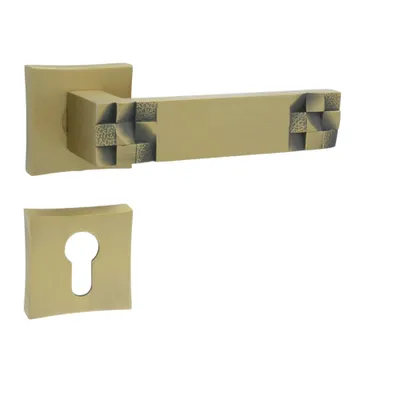 Produktbild von DOMINO Türgriff Drückergarnitur PZ - Profilzylinder Set | Tür-klinke für Zimmertür, Bürotür, Kellertür & Innentür | Znal | Bronze | TORO-QR M3 MATT |