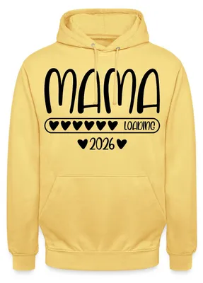 Produktbild von Spreadshirt Mama 2026 loading Uni Hoodie, 3XL, Zitronengelb