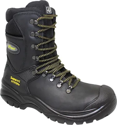 Productafbeelding van Grisport - Veiligheidsschoenen voor heren, model "Combat", gewaxt leer, artikelnummer GS101 (maat 46 EU), kleur zwart