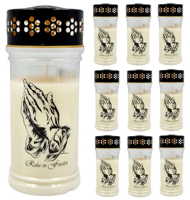 Produktbild von 10 x Trauerlicht Grabkerze PREMIUM 4 Tage
