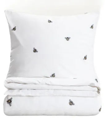 Produktbild von HOMLA ZELLA Baumwollbettwäsche mit Bienenstickerei 160x200 + 2*70x80 cm
