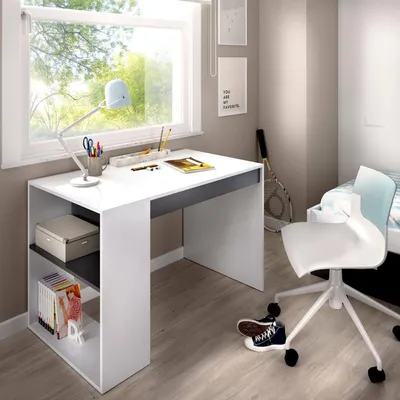 Produktbild von Dmora Schreibtisch Grigna 115x50x74h cm Weiß, modular Schublade