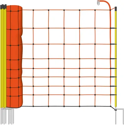 Productafbeelding van Elektrisch schapennet - 50 m lang - 108 cm hoog - met 14 palen en reparatieset