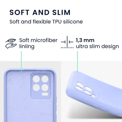 Produktbild von kwmobile Slim Case kompatibel mit Realme 8 / 8 Pro Hülle - Handyhülle aus Silikon in Pastell Lavendel