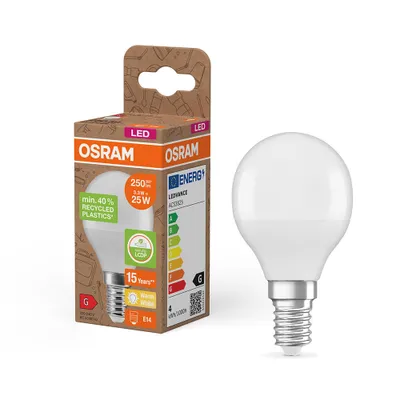Produktbild von OSRAM HOMELIGHTING 4058075832046 LED (monochrome) EEC G (A - G) E14 Teardrop shape 3.3 W = 25 W Warm white (Ø x L) 45 mm x 79 mm 1 pc(s)